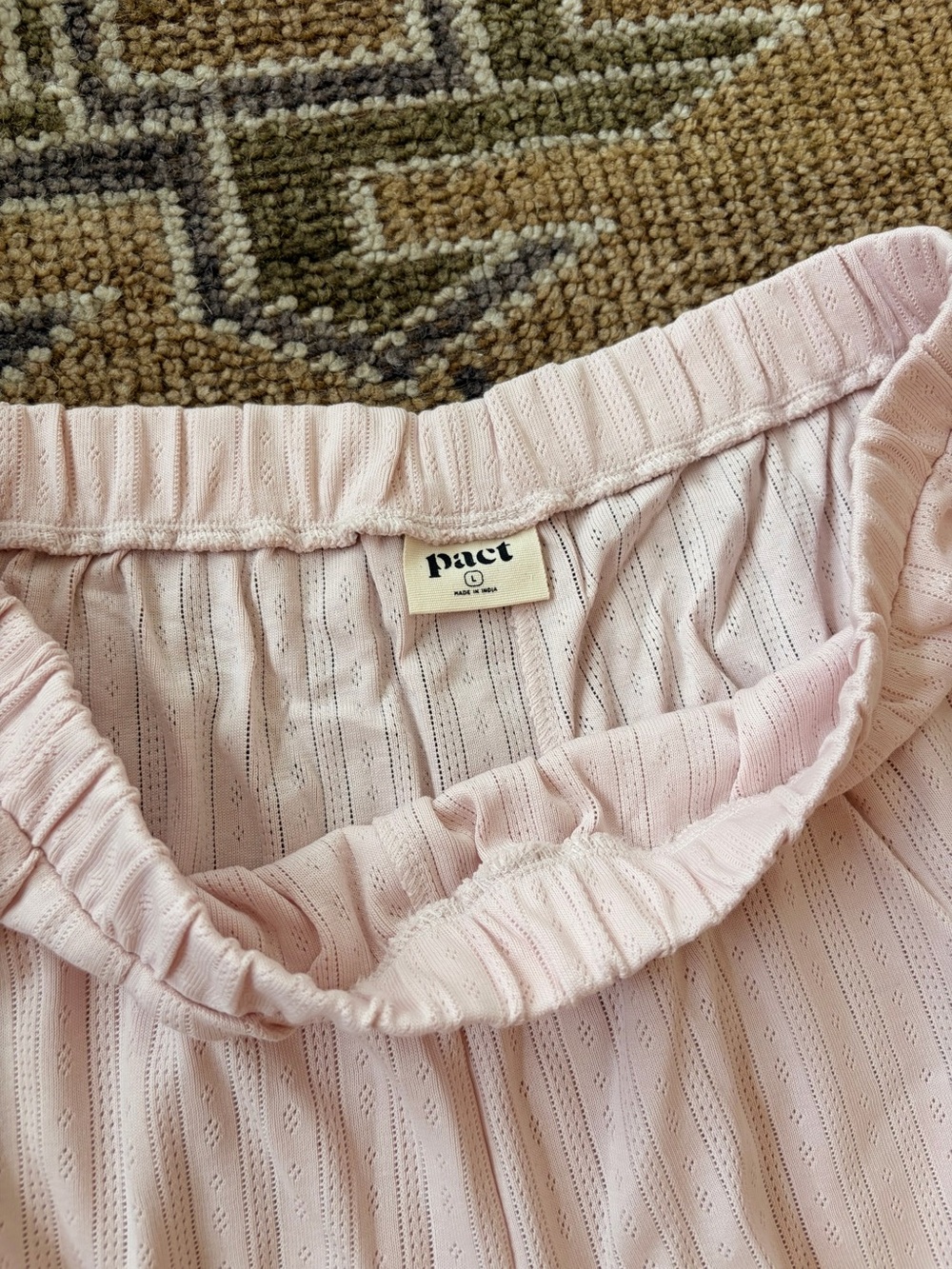 Pact Pointelle Wide Leg Pant in Soft Pink - Picture 3 of 5